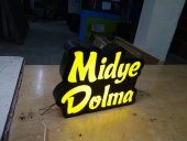 3D MİDYE DOLMA LED TABELA 30X45 CM PLEKSİGLASS (BUTİK TABELA YAPIMI İÇİN YAZINIZ) - 2