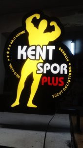 Kent Spor Fitness Salonu Tabelası 3D LED Tabela Neon Etkili Işıklı Kutu Harf Depo Tabela Reklam thumbnail 3