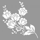 Çiçek Buketi Stencil Boyama şablonu 30x30 cm, Duvar Stencil, Fayans Stencil, Mobilya Stencil - 1