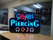 Çarşı Piercing Firma Logolu Butik 3D LED Tabela Neon etkili Işıklı Kutu Harf Tabela Depo Reklam thumbnail 2