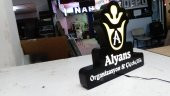 Alyans Organizasyon ve Çiçekçilik Firma Logo Butik Tabelası 3D Neon Etkili Işıklı LED Tabela Harf - 1