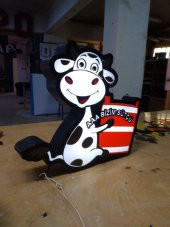 AAA Bizim Sütçü Firma Logolu Yazılı Tabelası 3D Led Neon Etkili Işıklı Tabela Kutu Harf Depo Tabela thumbnail 1