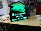 Baklava Dondurma Yazılı Görselli Rgb Renk Değiştiren Led Tabela Depo Reklam Tabela Maltepe İstanbul - 1