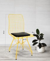 Chic Life Sarı 4 lü Tel Sandalye - 2