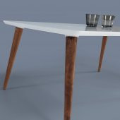 60x100 cm Ahşap Ayaklı Orta Sehpa Beyaz A2 - 2