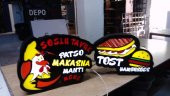 Soslu Döner Tost ve Hamburger 3D Led Neon Etkili Işıklı Tabela Kutu Harf Depo Tabela Reklam Maltepe - 1