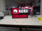 Kuru Temizleme Kırmızı Tabela 3D Led Neon Etkili Işıklı Tabela Kutu Harf Depo Reklam Tabela Maltepe thumbnail 2