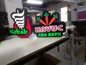 Kebab ve Havuç Ana Bayii Tabela 3D Led Neon Etkili Işıklı Tabela Kutu Harf Depo Reklam Tabela Pendik - 1