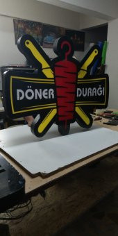 Döner Durağı Tabelası 3D Led Neon Etkili Işıklı Tabela Kutu Harf Depo Reklam Tabela Kartal Bostancı thumbnail 3