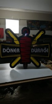 Döner Durağı Tabelası 3D Led Neon Etkili Işıklı Tabela Kutu Harf Depo Reklam Tabela Kartal Bostancı thumbnail 4
