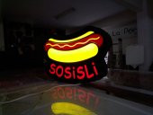 Sosisli Goralı Hotdog Tabelası 3D Led Neon Etkili Işıklı Tabela Kutu Harf Depo Reklam Kartal Atalar thumbnail 1