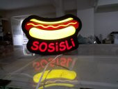 Sosisli Goralı Hotdog Tabelası 3D Led Neon Etkili Işıklı Tabela Kutu Harf Depo Reklam Kartal Atalar thumbnail 2