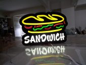 Sandwich Resimli Yazılı Tabelası 3D Led Neon Etkili Işıklı Tabela Kutu Harf Depo Reklam İstanbul thumbnail 2