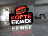 Köfte Ekmek Resimli Yazılı Görselli Tabelası 3D Led Neon Etkili Işıklı Tabela Kutu Harf Depo Reklam - 1