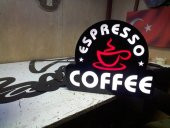 Espresso Coffe Tabela 3D Led Neon Etkili Işıklı Tabela Kutu Harf Depo Reklam Tabela Kartal İstanbul - 1