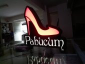 Pabucum Ayakkabı Dükkan Tabelası 3D Led Neon Etkili Işıklı Tabela Kutu Harf Depo Reklam Tabela - 4