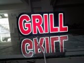 Grill Kırmızı Renkli Yazılı Tabela 3D Led Neon Etkili Işıklı Tabela Kutu Harf Depo Reklam Tabela - 1
