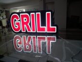 Grill Kırmızı Renkli Yazılı Tabela 3D Led Neon Etkili Işıklı Tabela Kutu Harf Depo Reklam Tabela - 2