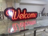 Welcome Hoşgeldin Yazılı Tabela 3D Led Neon Etkili Işıklı Tabela Kutu Harf Depo Reklam Tabela Kartal thumbnail 1