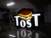 Tost Görselli Yazı Tabela 3D Led Neon Etkili Işıklı Tabela Kutu Harf Depo Reklam Tabela Kartal - 2