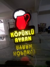 Köpüklü Ayran Tabela 3D Led Neon Etkili Işıklı Tabela Kutu Harf Depo Reklam Tabela Kartal İstanbul - 1