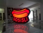 Kırmızı Sosisli Tabela 3D Led Neon Etkili Işıklı Tabela Kutu Harf Depo Reklam Tabela İstanbul Atalar thumbnail 2