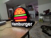 Görselli Yazılı Hamburger Tabela 3D Led Neon Etkili Işıklı Tabela Kutu Harf Ledli Depo Reklam Tabela - 2