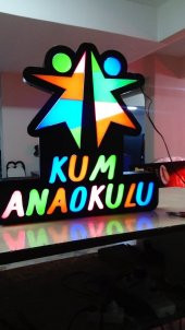 Kum Anaokulu Tabela 3D Led Neon Etkili Işıklı Tabela Kutu Harf Depo Reklam Tabela Kartal İstanbul - 1