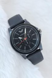 Gri Kadranlı Siyah Silikon Kordonlu Spor Kasa Bayan Kol Saati - 3