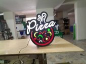 Pizza Görselli Yazılı Tabela 3D Led Neon Etkili Işıklı Tabela Depo Reklam Tabela Kartal İstanbul - 1