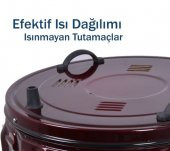 Uzel Merpa Bordo Yuvarlak Davul Fırın Tek Tepsili Camlı Termostatlı Ücretsiz Kargo - 3
