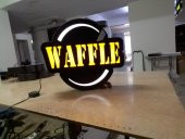Waffle Sarı Tabela 3D Led Neon Etkili Işıklı Tabela Kutu Harf Depo Reklam Tabela Kartal İstanbul thumbnail 1