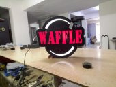 Waffle Kırmızı Tabela 3D Led Neon Etkili Işıklı Tabela Kutu Harf Depo Reklam Tabela İstanbul Kartal - 2