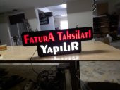Fatura Tahsilatı Yapılır Yazılı Tabela 3D Led Neon Etkili Işıklı Kutu Harf Ledli Depo Reklam Tabela - 1