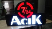 7-24 Açık Yazılı Tabela 3D Led Neon Etkili Işıklı Tabela Kutu Harf Depo Reklam Tabela Kartal Atalar - 1