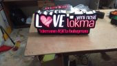 Love Lokma Yazılı Tabela 3D Led Neon Etkili Işıklı Tabela Kutu Harf Depo Reklam Tabela İstanbul thumbnail 1