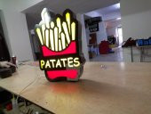 Patates Kızartması Tabelası 3D Led Neon Etkili Işıklı Tabela Kutu Harf Depo Reklam Tabela İstanbul thumbnail 2