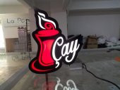 Bardaklı Çay Tabelası 3D Led Neon Etkili Işıklı Tabela Kutu Harf Depo Reklam Tabela Kartal İstanbul - 1