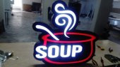 Soup Çorba Restaurant Tabelası 3D Led Neon Etkili Işıklı Tabela Kutu Harf Depo Reklam Tabela Kartal thumbnail 1