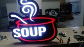 Soup Çorba Restaurant Tabelası 3D Led Neon Etkili Işıklı Tabela Kutu Harf Depo Reklam Tabela Kartal thumbnail 2