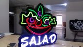 Salad Salata Restaurant Tabela 3D Led Neon Etkili Işıklı Tabela Kutu Harf Depo Reklam Tabela Kartal thumbnail 1