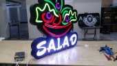 Salad Salata Restaurant Tabela 3D Led Neon Etkili Işıklı Tabela Kutu Harf Depo Reklam Tabela Kartal thumbnail 2