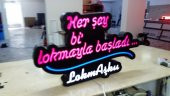 Lokma Aşkı Tabelası 3D Led Neon Etkili Işıklı Tabela Kutu Harf Depo Tabela Reklam Butik Tabela Karta thumbnail 1