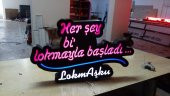 Lokma Aşkı Tabelası 3D Led Neon Etkili Işıklı Tabela Kutu Harf Depo Tabela Reklam Butik Tabela Karta thumbnail 2