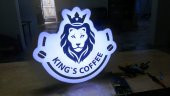 Kings Coffee Tabelası 3D Led Neon Etkili Işıklı Tabela Kutu Harf Depo Tabela Siz Hayal Edin Yapalım thumbnail 1