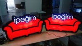 İpeğim Mobilya Tabela 3D Led Neon Etkili Işıklı Tabela Kutu Harf Depo Reklam Tabela Kartal İstanbul thumbnail 3