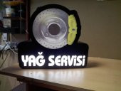 Yağ Servisi Tabelası 3D Led Tabela Neon Etkili Işıklı Tabela Kutu Harf Depo Reklam Tabela Butik - 1