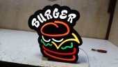 Burger Tabelası 3D Led Tabela Neon Etkili Işıklı Tabela Kutu Harf Depo Reklam Tabela Butik Tabela thumbnail 2