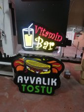 Ayvalik Tost Vitamin Bar Sandwich Sosisli 3d Led Tabela Neon Etkili Işıklı Depo Reklam İstanbul - 5