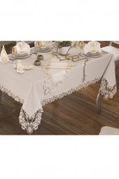 Beste Masa Örtüsü 160x260 Cm 26 Parça Krem thumbnail 4